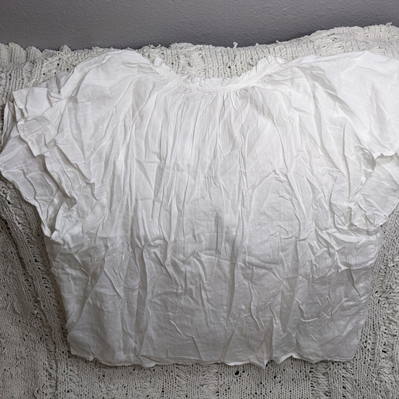 NWT GAP Large Sheer Blouse, White - Picture 3 of 3